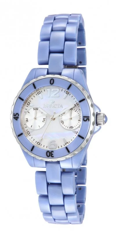 Ceramics Lady-Invicta 0435 Periwinkle Ceramic Ocean Diver Mother-Of-Pearl Watch