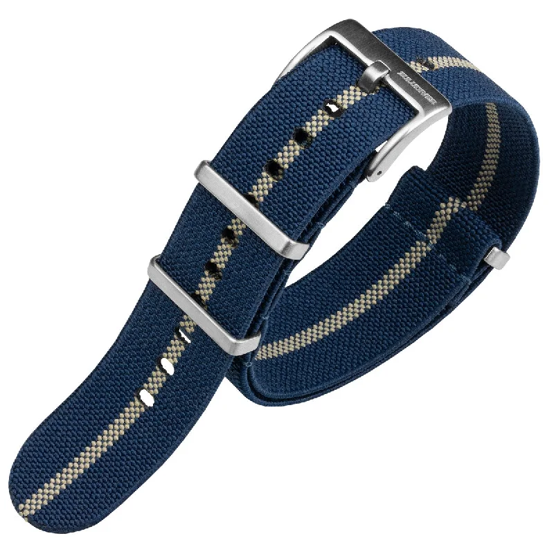 1973 British Military Watch Strap: AIRBORNE Elastic - Navy / Sand