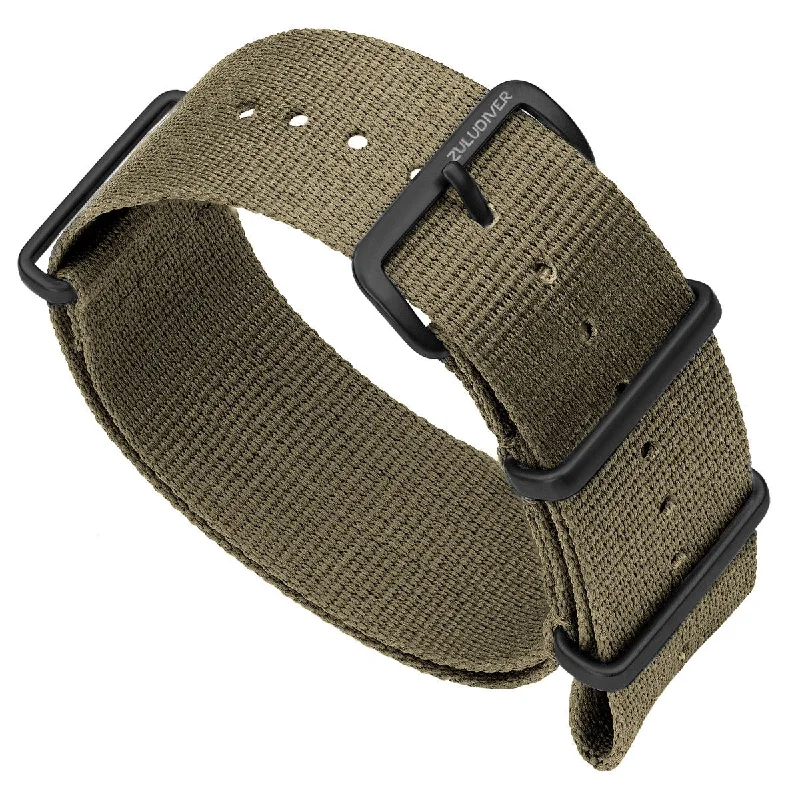 1973 British Military Watch Strap: CADET - Desert Sand, IP Black