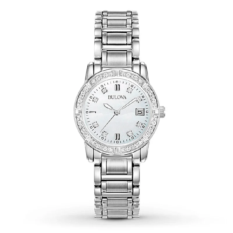 Bulova Women's 96R105  Diamond Bezel Stainless Steel Watch