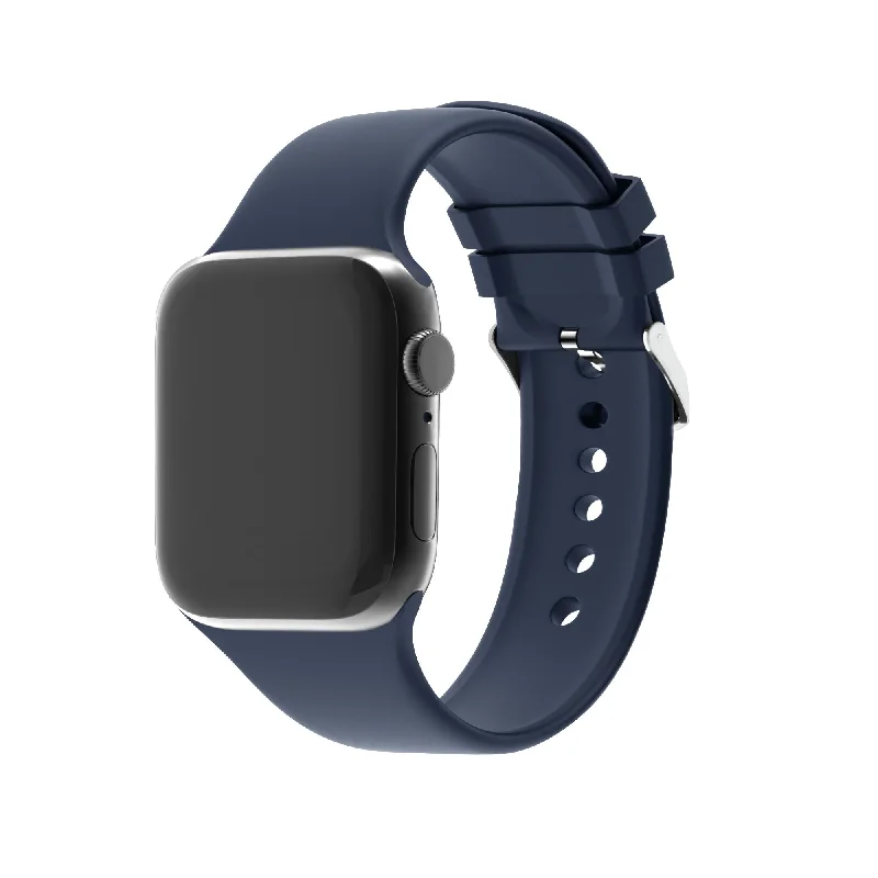 Apple Watch Silicone Strap with Buckle (Dark Blue)