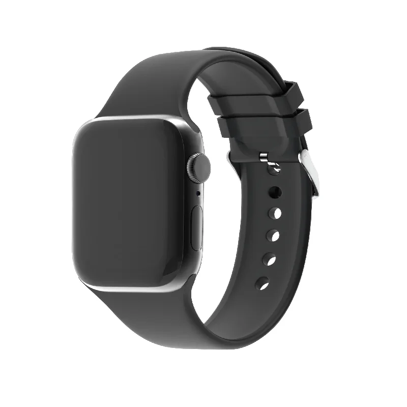 Apple Watch Silicone Strap with Buckle (Black)