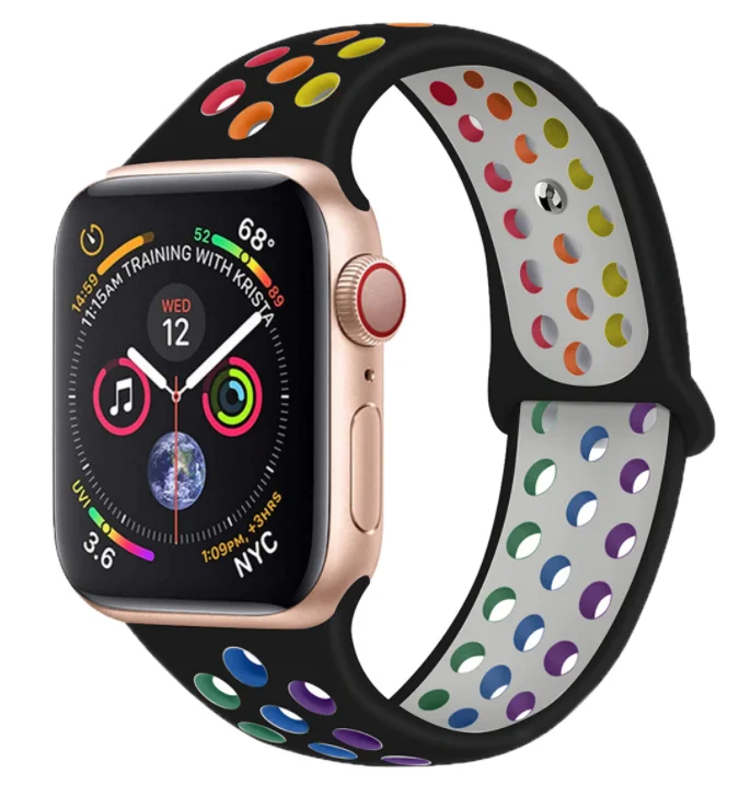 Apple Watch Sport Strap (Black/Rainbow)