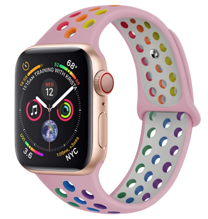 Apple Watch Sport Strap (Pink/Rainbow)