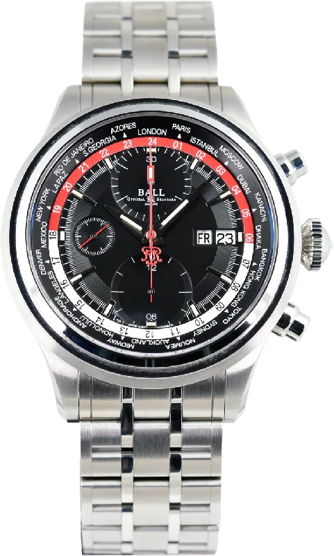 Ball Trainmaster WorldTime Chronograph CM2052D-S1J-BKRD (Pre-owned)