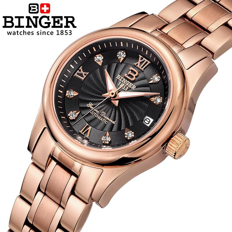 BINGER Swiss Luxury Mechanical Watch Women B 603L-8