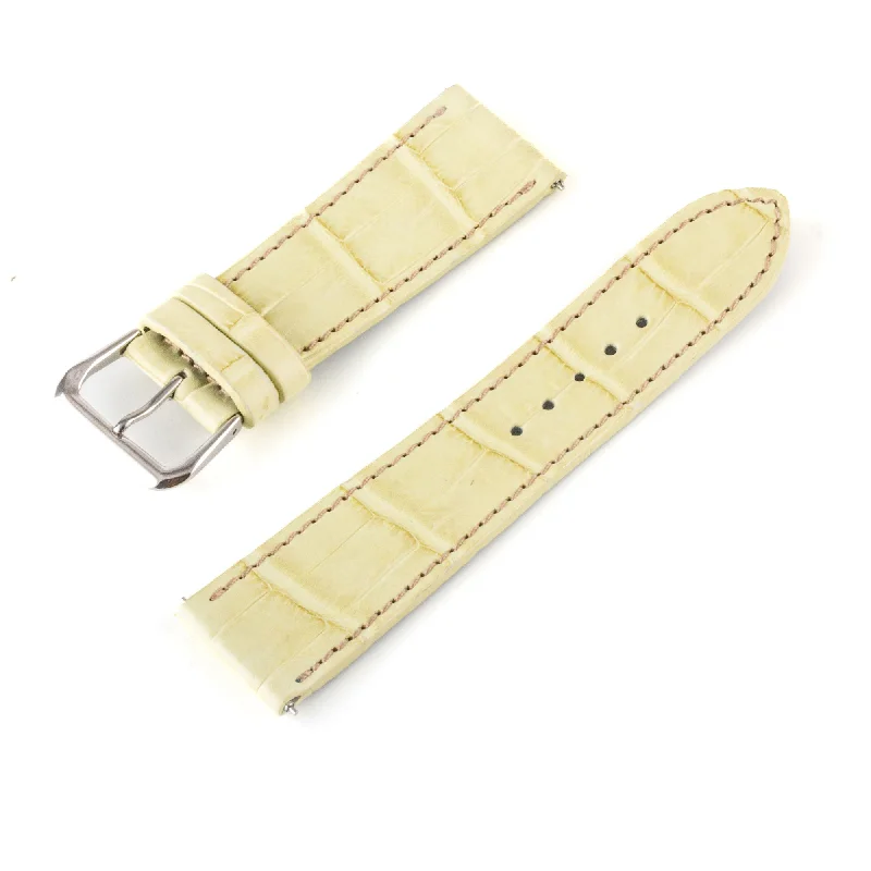 Bracelet montre "Solo" Alligator - Largeur 21mm / Taille M (n° 7)