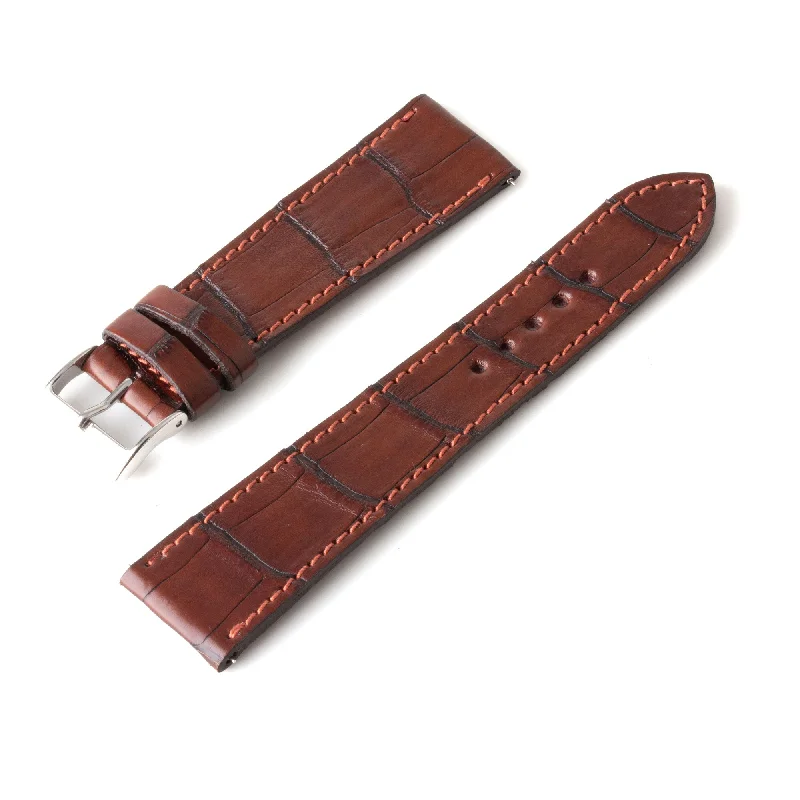 Bracelet montre "Solo" Alligator - Largeur 22mm / Taille M (n° 2)