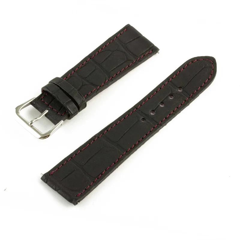 Bracelet montre "Solo" Alligator - Largeur 22mm / Taille M (n° 8)