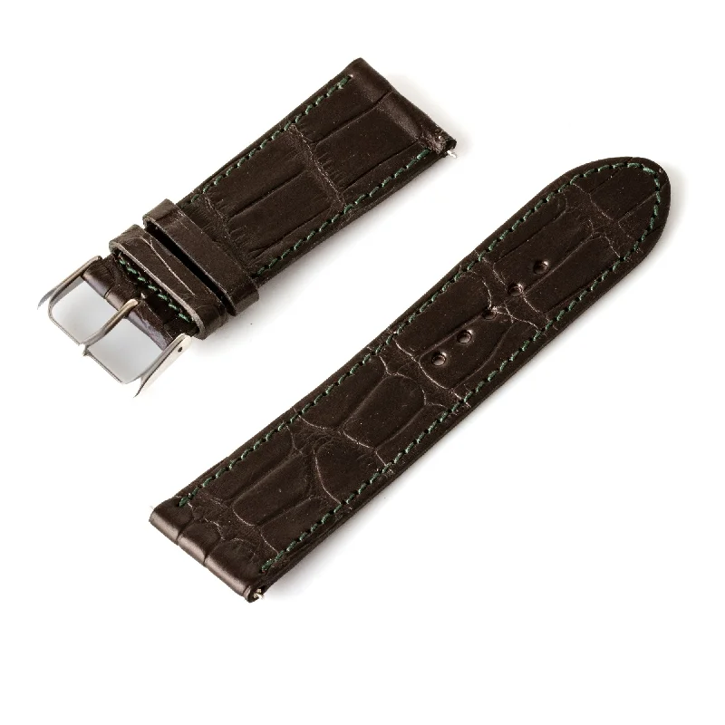 Bracelet montre "Solo" Alligator - Largeur 24mm / Taille S (n° 6)