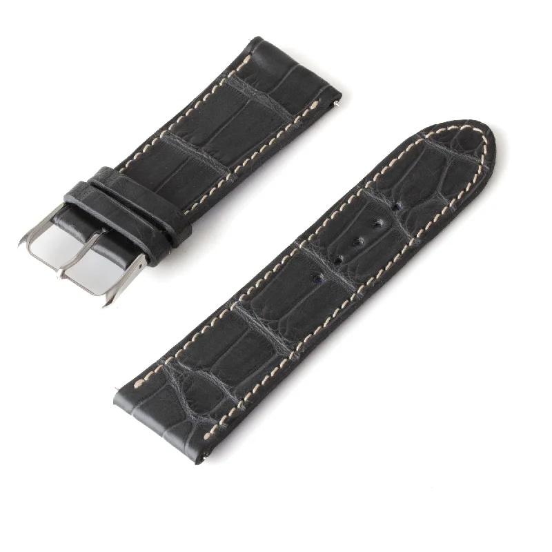 Bracelet montre "Solo" Alligator - Largeur 24mm / Taille S (n° 7)