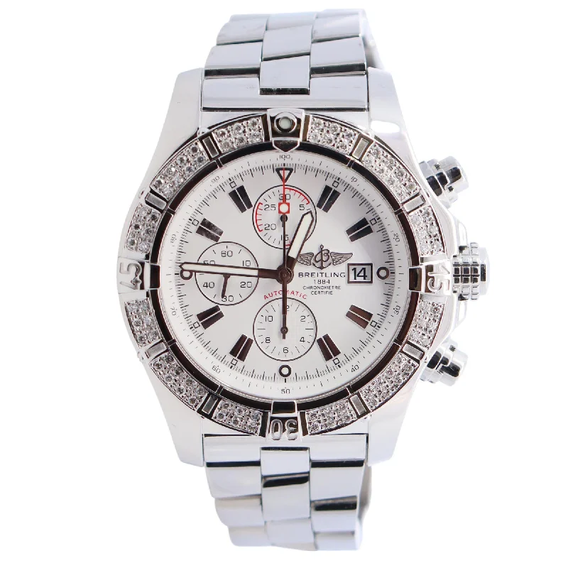 Breitling Super Avenger 48mm White Dial Watch Ref# A13370