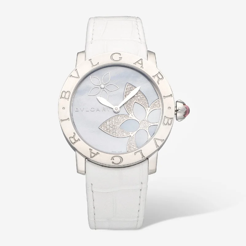 Bulgari Bulgari Blue Mother of Pearl Diamond Flower Automatic Ladies Watch 101897