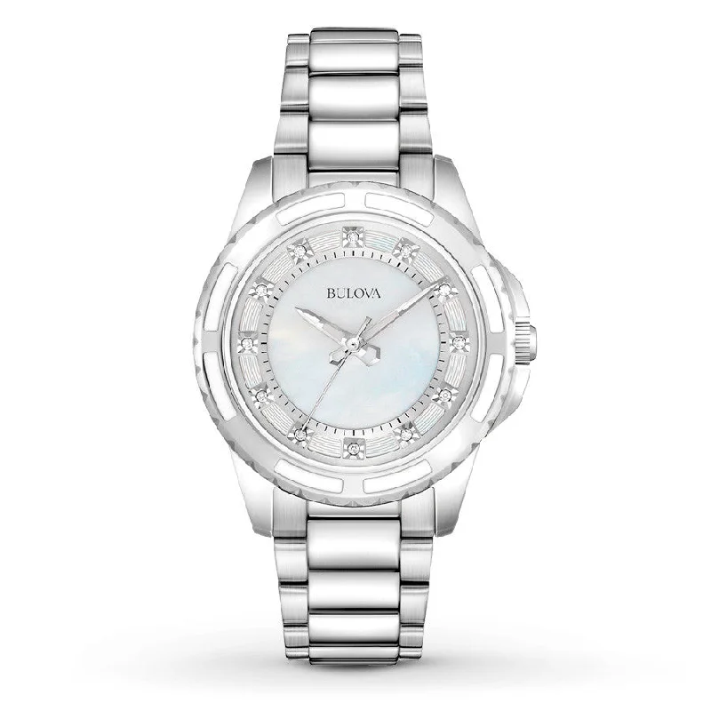 Bulova 96P144 Ladies Diamonds Stainless Steel Watch