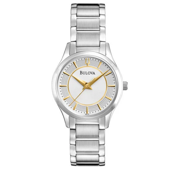 Bulova Women's 96L175 Two Tone with White Dial Watch