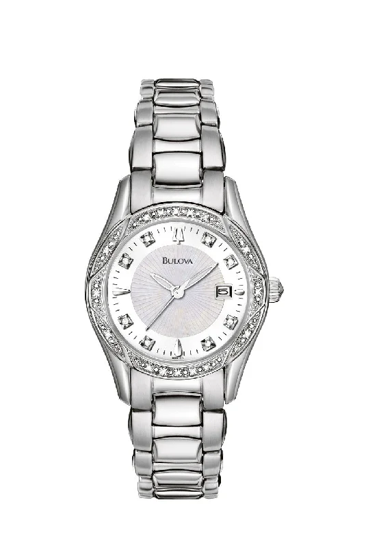 Bulova Women's 96R133 Diamond Case Mother-Of-Pearl Dial Bracelet Watch