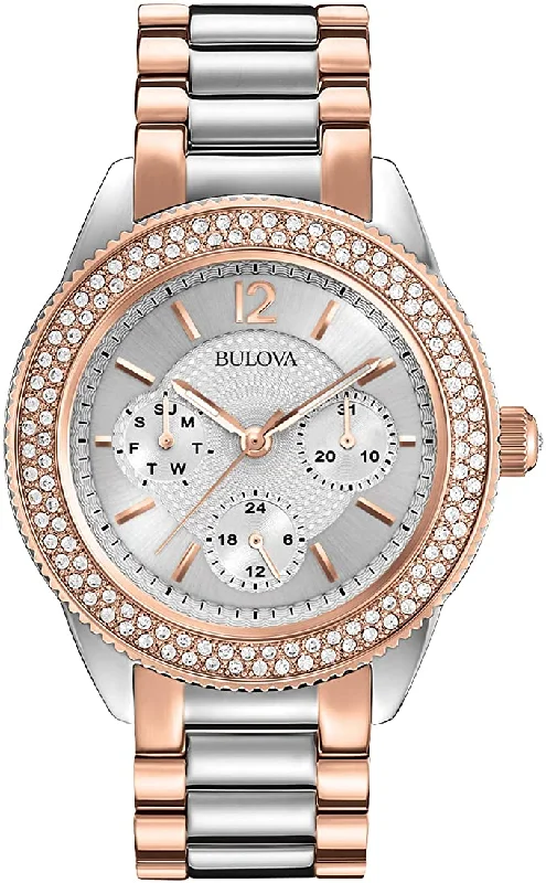 Bulova Women's 98N100 Multi-Function Crystal Bracelet Watch