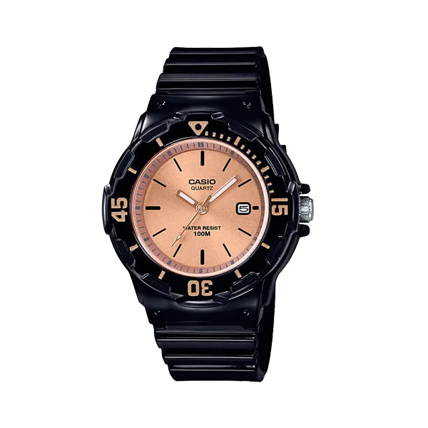 Casio Ladies Watch Rose Gold & Black 100 Metres