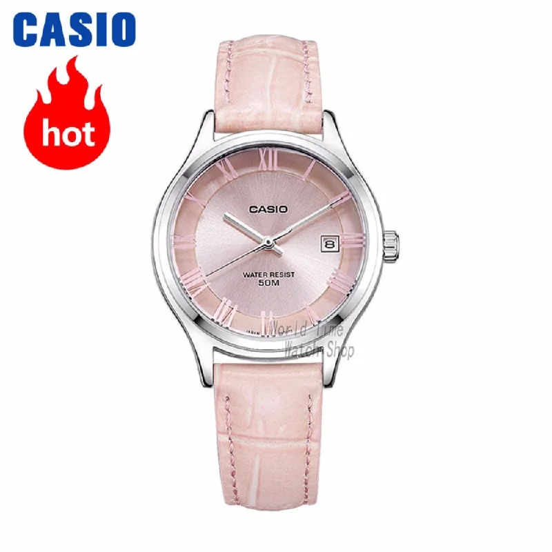 Casio watch Analogue Women's Quartz Watch Elegant Simple Leather Strap Steel Belt Waterproof Pointer Watch  LTP-E142