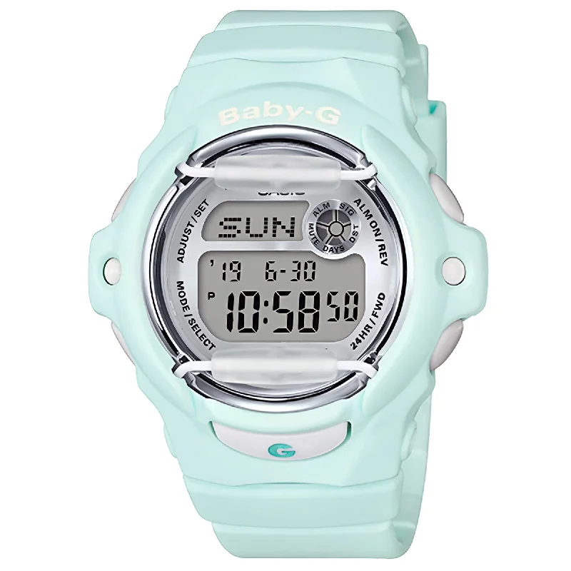 Casio Women's Digital Watch - Baby-G Digital Dial Light Green Strap Dive | BG169R-3