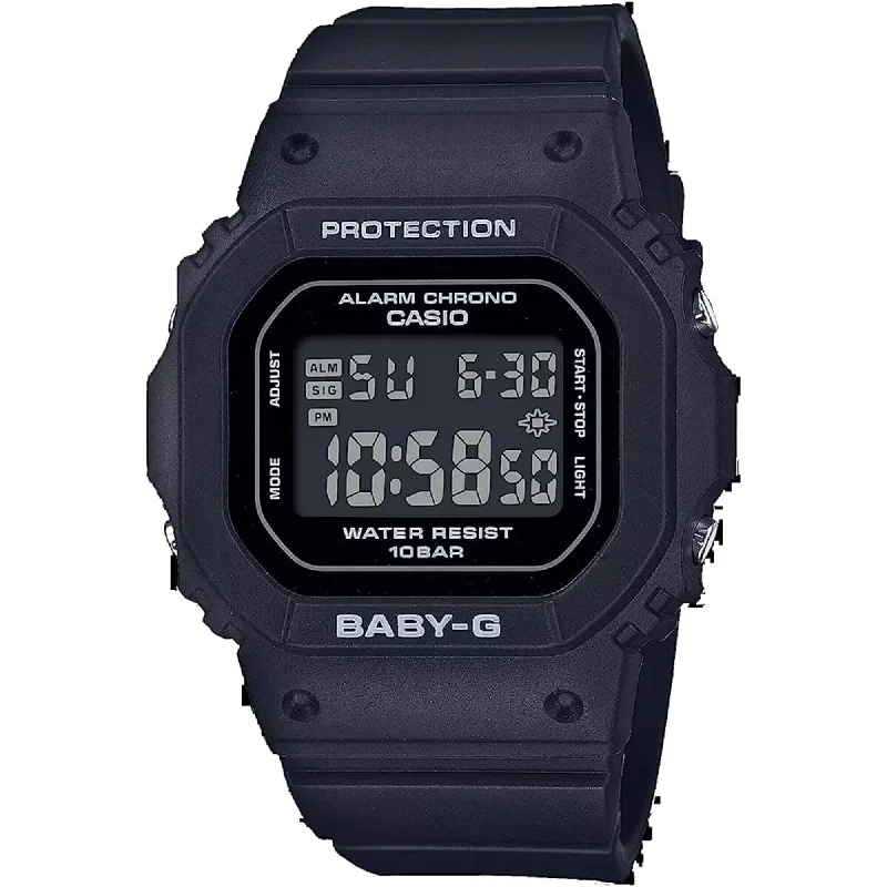 Casio Women's Digital Watch - Baby-G Quartz Chrono Black Resin Strap | BGD-565-1CR