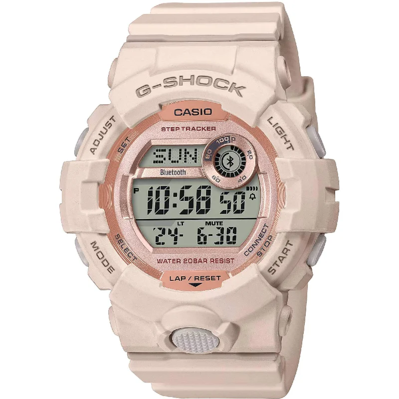 Casio Women's Digital Watch - G-Shock Pink and Grey Dial Resin Strap | GMD-B800-4CR