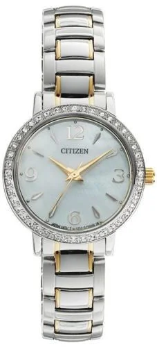 Citizen Women's EL3044-54d Mother of Pearl Two Tone Swarovski Watch