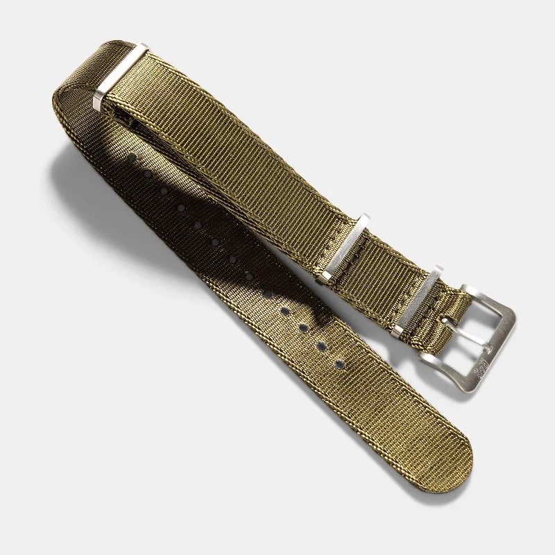 Deluxe Nylon Single Pass Watch Strap Olive Drab Green