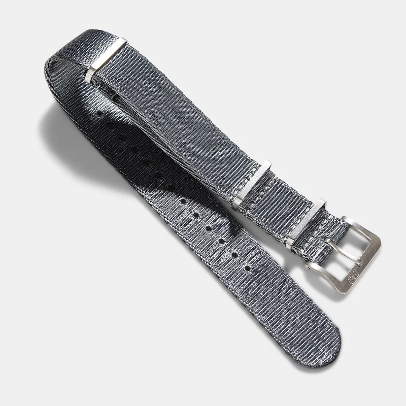 Deluxe Nylon Single Pass Watch Strap Pure Grey