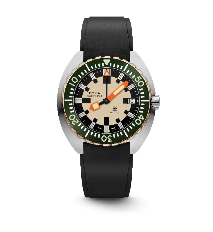 DOXA Army Bronze Bezel Rubber Strap Black - 785.60.031.10