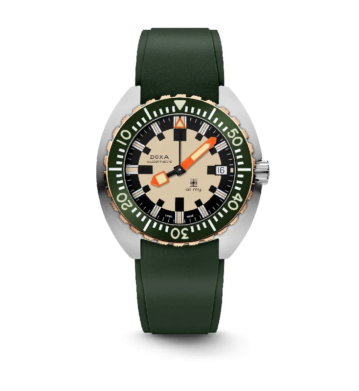 DOXA Army Bronze Bezel Rubber Strap Green - 785.60.031.10