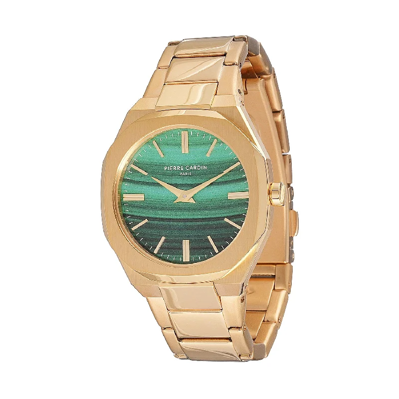 Élysée Chrysanthème Ladies’ Watch - Gold Case, Jade Green Dial with Gold Metal Strap