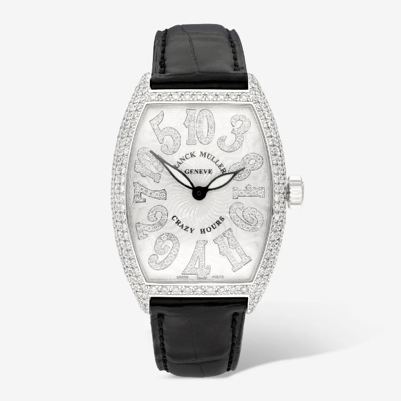 Franck Muller Cintree Curvex Crazy Hours Diamond Set Silver Dial Automatic Unisex Watch 7880 CH NBR D6 CD