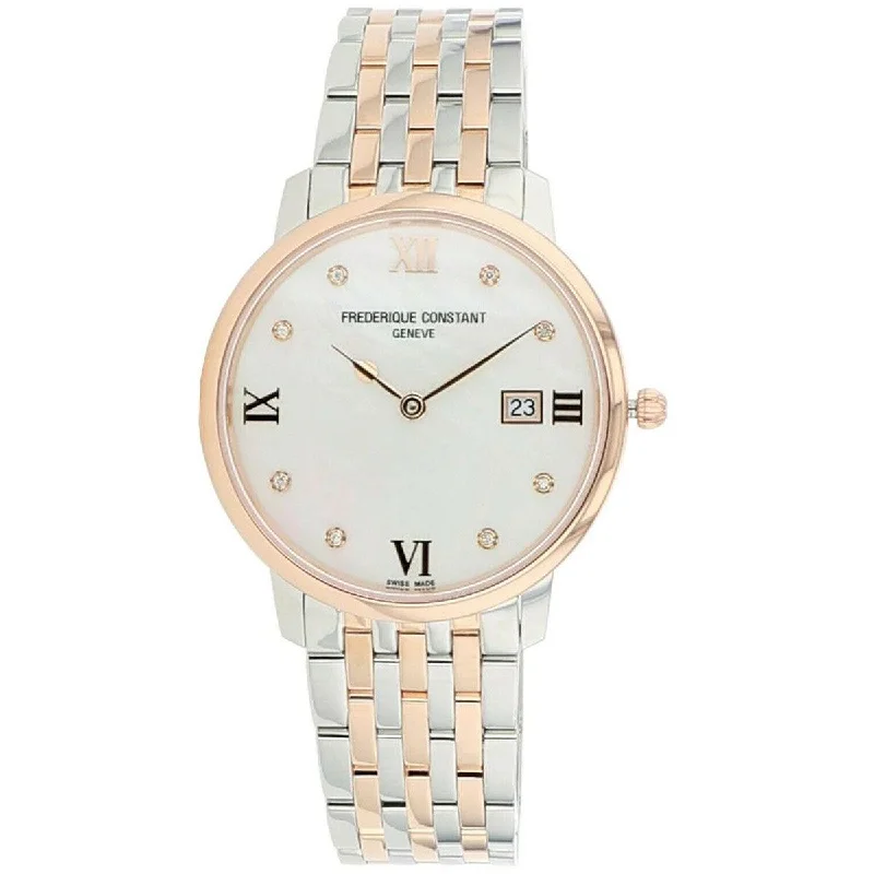 Frederique Constant Women's Watch - Classics Slimline MOP Dial Steel | FC-220MPWD3S2B