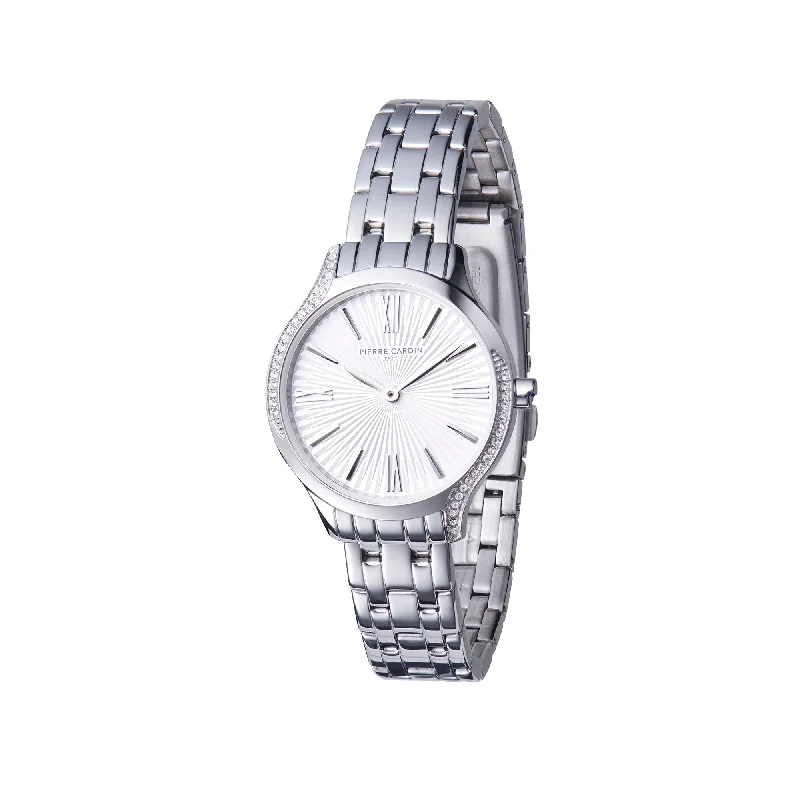 Gaillon Regal Ladies Stainless Steel Watch with Silver White Dial