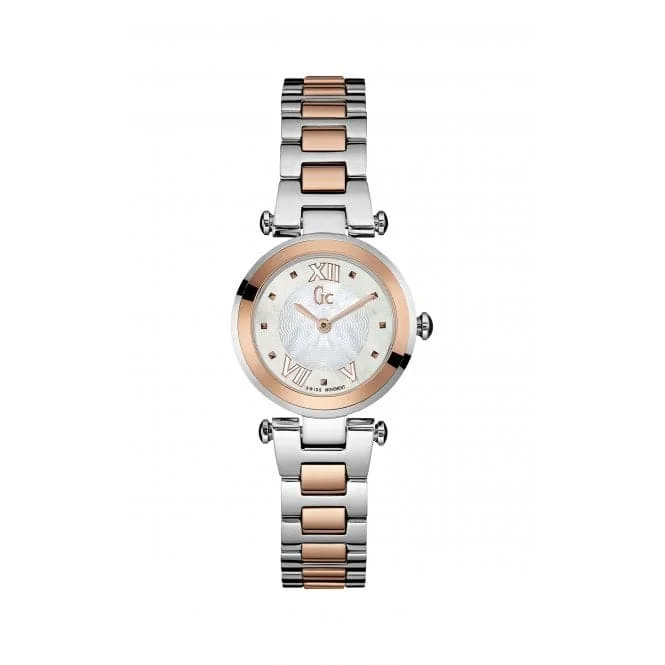 Gc Lady Chic Ladies White and Silver Tone Rose Gold  Watch Y07002L1