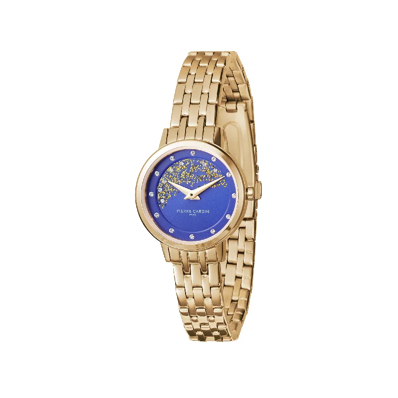 Goutte d'Or Lustre Ladies Gold Watch with Blue Dial