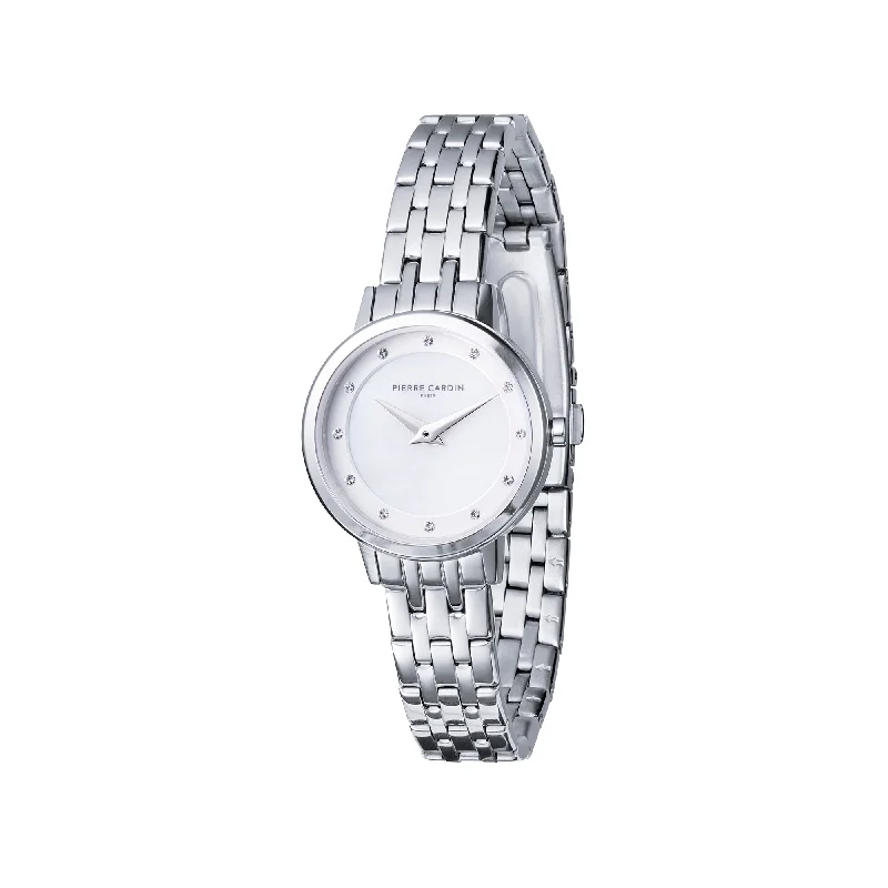 Goutte d'Or Lustre Ladies Stainless Steel Watch with White Mother of Pearl Dial