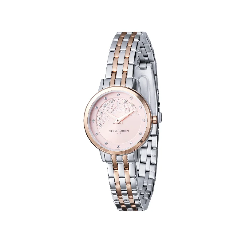 Goutte d'Or Lustre Ladies Two tone Watch with Pink dial