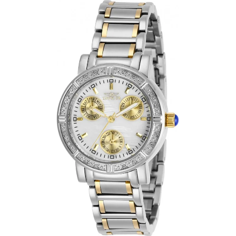 Invicta Women's Crystal Watch - Angel White Oyster Dial Two Tone Bracelet | 29117