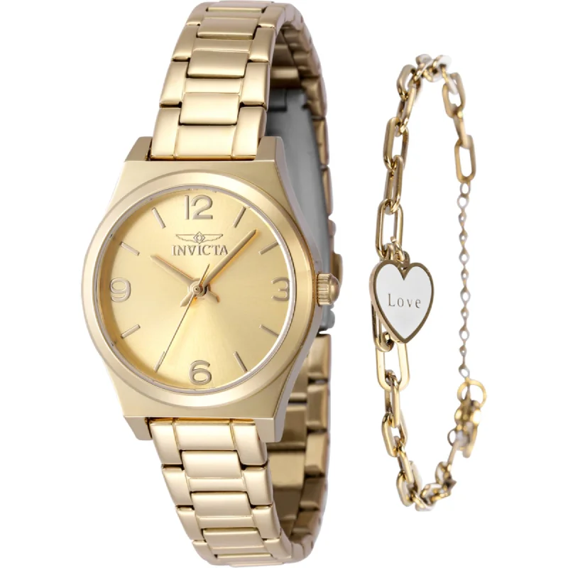 Invicta Women's Watch - Angel Quartz Gold Tone Brass Dial Steel Bracelet | 48247