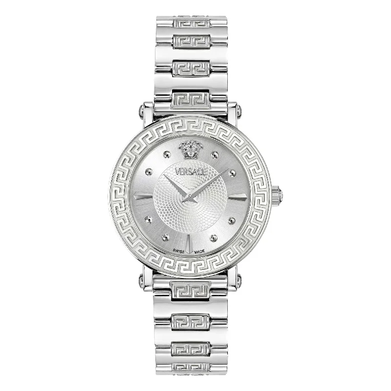 Versace Ladies Greca Sphere Silver White Sunray Watch VE9C00324