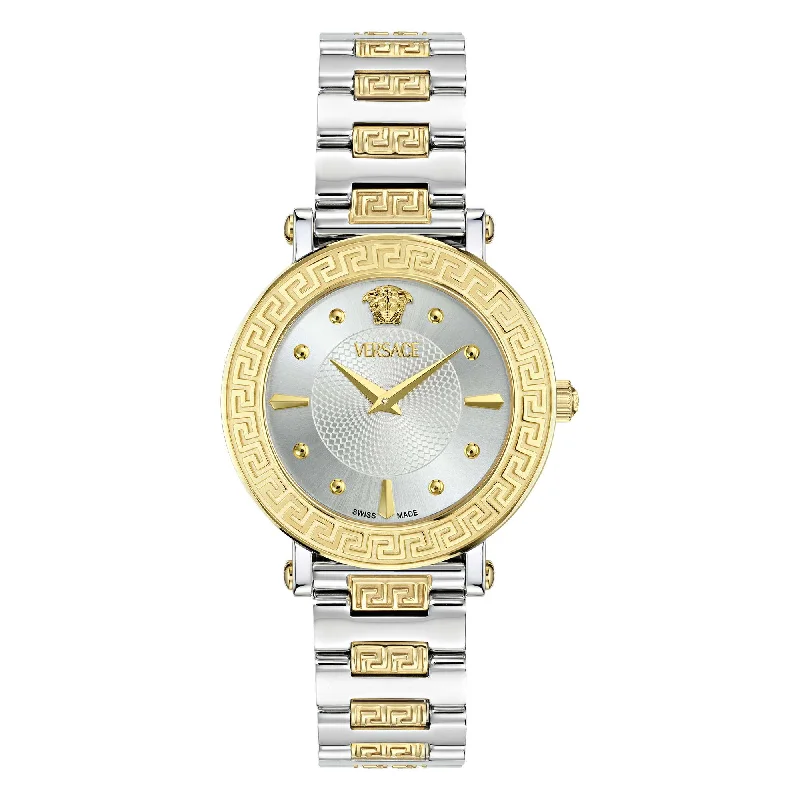 Versace Ladies Greca Sphere Silver White Sunray Watch VE9C00524