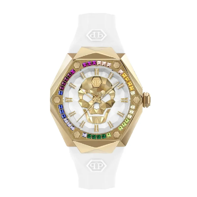 Philipp Plein Ladies High-Conic $Kull Spikes White Watch PWADA0324