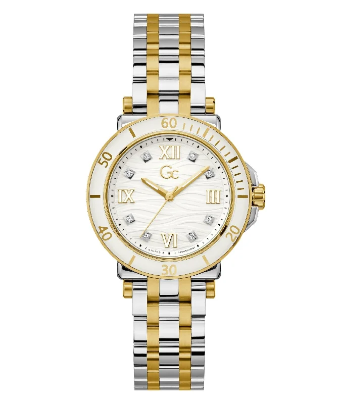 GC Ladies One Sport Lady Silver Yellow Gold Watch Z45002L1MF