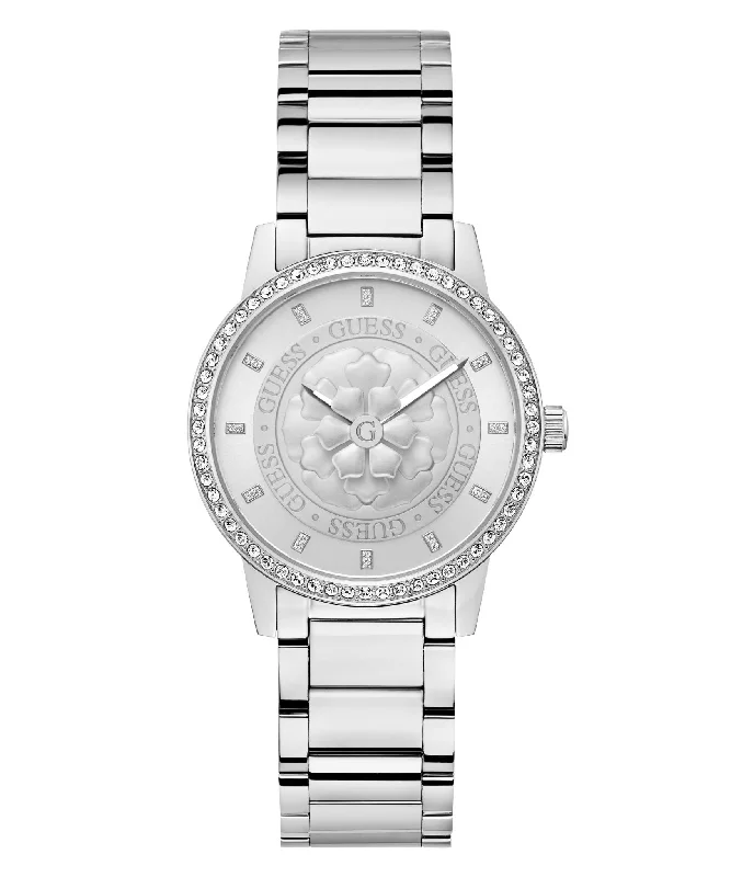 Guess Ladies Petal Silver Tone Stainless Steel Watch GW0747L1