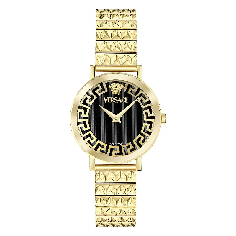 Versace Ladies Daedalus Black Guilloch Watch VE9A00524