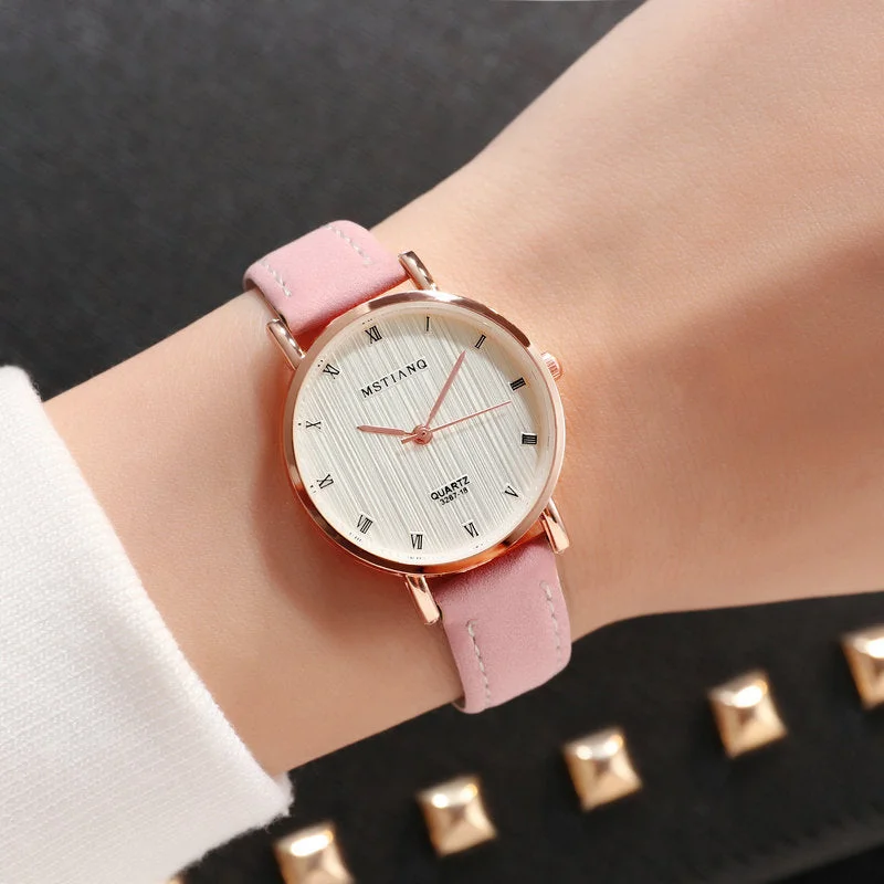 New 2018 Womens Watches Fashion Casual Womens Simple Style Quartz Leather Strap Wristwatch Ulzzang Women Watch