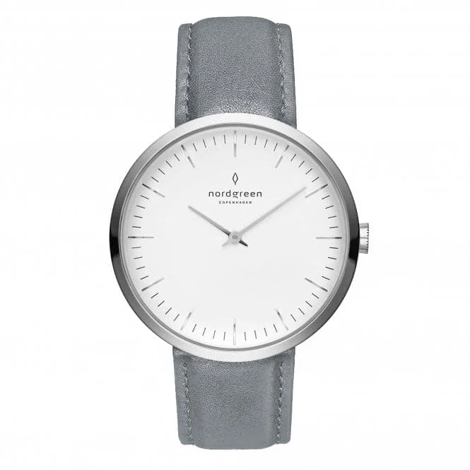 Ladies Infinity Leather Silver 32mm Watch IN32SILEGRXX