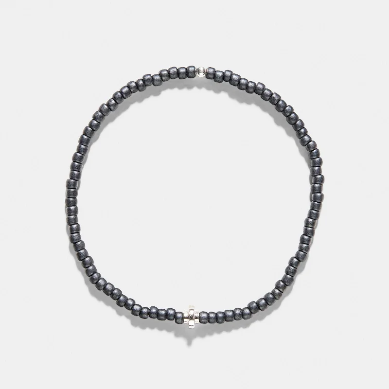 Oskar Gydell Toho Bracelet Deco Bead Silver - Dark Grey